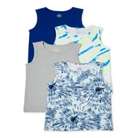 Wonder Nation Boys Tie Dye Tank Top, 4-Pack, Méret 4- és Husky