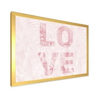 Designart 'rózsaszín pasztell szerelem absztrakt' Shabby Chic keretes művészeti nyomtatás