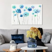 Wynwood Studio virág- és botanikus fali művészet vászon nyomatok 'hűvös tónusú virágos virágok - kék, fehér