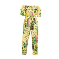 Női Jumpsuit Leaf Print Rövid ujjú alkalmi Jumpsuit női nyári Jumpsuits nőknek