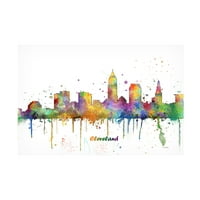 Marlene Watson 'Cleveland Ohio Skyline Mclr 1' Canvas Art