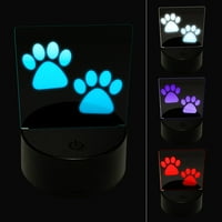 Mancs nyomatok Pár Kutya Macska LED éjszakai fény jel 3D illúzió asztali éjjeliszekrény lámpa