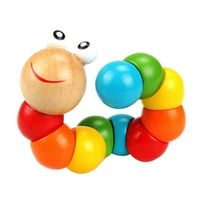 Féreg Twist baba játékok báb megismerés oktatási játékok csavart építőelemek cserélhető alakú fa blokkok baba