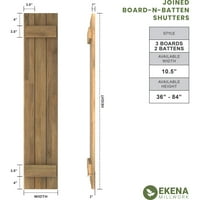 Ekena Millwork 1 2 W 42 H Americraft Három tábla külső valódi fa csatlakoztatott deszka-batten redőnyök, moha zöld