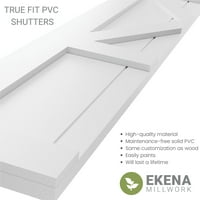 Ekena Millwork 18 W 59 H True Fit PVC Center X-Board Farmhouse rögzített redőnyök, Starless Night Blue