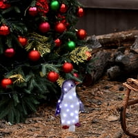 Vikakiooze megvilágított pingvin karácsonyi szabadtéri udvari díszek, csillogó pingvin akkumulátorral megvilágított