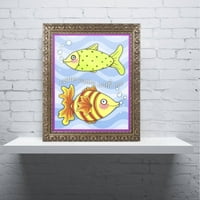 Védjegy Szépművészet Trópusi halak vászon művészet, Jennifer Nilsson, arany díszes keret