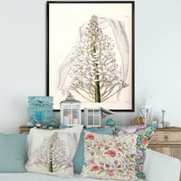 Designart 'White Vintage Orchid I' hagyományos keretes vászon fali művészet