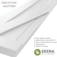 Ekena Millwork 15 W 48 H True Fit PVC Egyetlen X-Board Farmhouse rögzített redőnyök, fekete