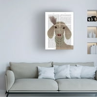 Fab Funky 'Posh White Goat Book Print' vászon művészet