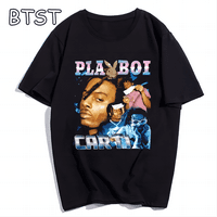 Új Playboi Carti nyomtatott póló hypebeast vintage 90-es évek rap hip hop póló divattervezés alkalmi póló felsők Hipster