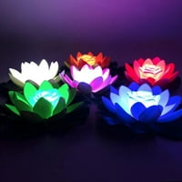 Lotus Floating Lanterns-Gyönyörű Nagy mesterséges úszó színes lótusz LED-es lámpákkal a romantikus dekorációkhoz, esküvőkhöz,