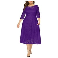 Bazyrey nyári ruhák nőknek szilárd Ruhák Női V-nyakú Alkalmi Hüvely A-vonalú ruhák lila 6XL
