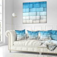 Designart kék és fehér mozaikkockák - Kortárs dobási párna - 18x18