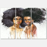 Designart „Két afro -amerikai nő portréja” modern vászon fali művészet