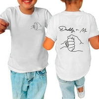 Leesechin Clearance kisgyermek baba fiúk lány kényelmes Egyszínű Apák napja nyomtatás rövid ujjú pamut póló felső