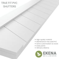 Ekena Millwork 15 W 57 H True Fit PVC egy panel Chevron modern stílusú rögzített redőnyök, alapozva