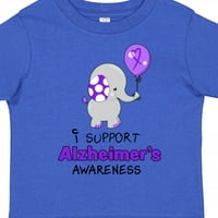 Inktastic támogatom az Alzheimer-tudatosság elefántját Lila léggömb ajándék kisgyermek fiú vagy kisgyermek lány pólóval