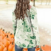 Yubatuo női divatos alkalmi Virágmintás közepes hosszúságú kardigán kabát kabátok nőknek Zöld S