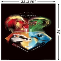 A Varázsvilág: Harry Potter-Roxfort Ház Címerek Fali Poszter, 22.375 34