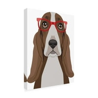 Furbaby leányvállalatok „Basset Hound Hipster szemüveg” vászon művészete