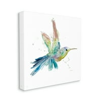 Stupell Industries kortárs kolibri állat minimális szivárvány akvarell modern festménygaléria csomagolású vászon nyomtatott