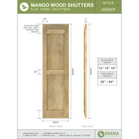 Ekena Millwork 15 W 79 H Americraft Két egyenlő sík panelek külső valódi fa redőnyök, moha zöld