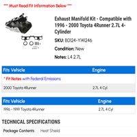Kipufogócsonk készlet-kompatibilis-Toyota 4Runner 2.7 L 4 hengeres 1999