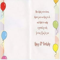 Színes léggömbök piros kor TH Születésnapi kártya