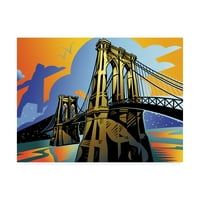 Védjegy Szépművészet 'Brooklyn Bridge NYC' vászon művészete, David Chestnutt