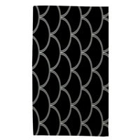 A hüvelykujj -art deco fekete -fehér szőnyeg, 22,5 37