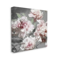 Rózsaszín szegfű -virágzás elrendezése Botanikus és virágos grafikus galéria csomagolt vászon nyomtatott fal művészet