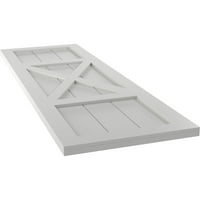 Ekena Millwork 18 W 69 H True Fit PVC Center X-Board Farmhouse rögzített redőnyök, Hailstorm szürke