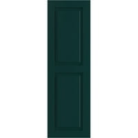 Ekena Millwork 12 W 56 H True Fit PVC Két egyenlő emelt panel redőny, termikus zöld