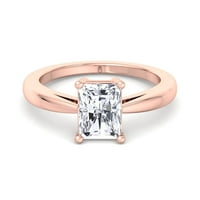 Garland-Moissanite Radiant Cut Lab Gyémánt Pasziánsz Eljegyzési Gyűrű