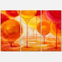 Designart 'díszes színes fák ii' modern vászon fali művészet