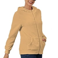 Tdoqot női gyapjú dzsekik-kapucnival könnyű Alkalmi Hosszú ujjú téli kabátok Khaki