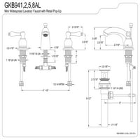 Kingston Brass Gkb945al Mini-elterjedt fürdőszoba csaptelep, olaj dörzsölte Bronz