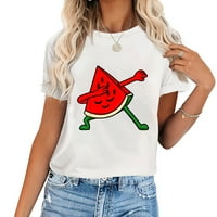 Dabbing görögdinnye gyümölcsös szerető nyári gyümölcs s Aranyos Női grafikus felső alkalmi rövid ujjú póló egyedi Design