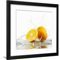 Narancs fröccsenő vízzel keretes nyomtatott fal Art Michael L?ffler által értékesített Art.Com