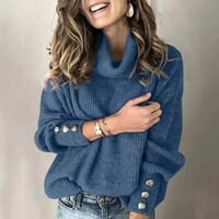 Őszi pulóverek nőknek divatos hosszú ujjú Új ajánlatok Női Garbó kötött Jumper pulóver Hosszú ujjú elegáns alkalmi