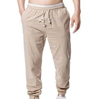 Férfi Pamut vászon húzózsinór nadrág Elasztikus derék alkalmi Jogger jóga nadrág nadrág nyári nadrág kötés Sweatpants