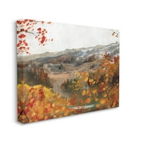 Őszi lombozat hegyi jelenet tájfestés galéria csomagolt vászon nyomtatott fal művészet