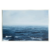 Stupell Industries Scampy óceánvíz Hullámok ködös tengeri horizont Fénykép, keret nélküli művészeti nyomtatási fal