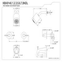 Kingston Brass KBX8147NDL Nuvofusion Kétfogantyús kád és zuhany csaptelep, csiszolt sárgaréz