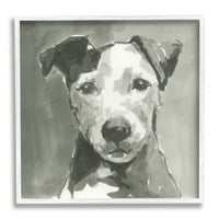 Stupell Industries elnémított kutya portré aranyos csendes kifejezés, 12, Cartissi tervezése