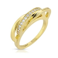 Michelle Campbell ékszerek női napkelte gyűrű, sárgaréz 14K sárga arany overlay -vel köbös cirkónium -kristályokkal,