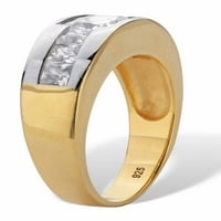 PalmBeach Ékszerek Férfi négyzet alakú vágott Cirkónia gyűrű 2. TCW, 18K aranyozott ezüst