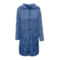 Fanxing Clearance foglalkozik hosszú pulóverek Női kardigán zsebekkel gomb le galléros kabátok Vintage téli ruhák vaskos