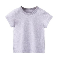 Pejock Baby Boys Girl Crew Neck T-Shirt Unise Kids Organic Cotton Rövid ujjú póló Egyszínű felsők Pólók, 12m-12Years